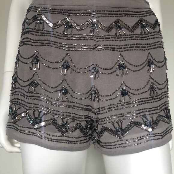 Forever 21 Sexy Sequin Shorts Gray & Silver Small - Picture 4 of 8
